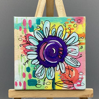 Abstract Floral Painting w/Easel #2
