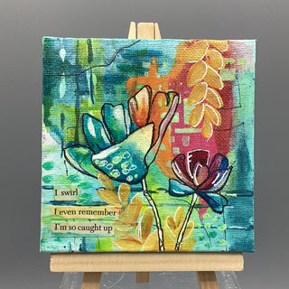 Abstract Floral Painting w/Easel #1