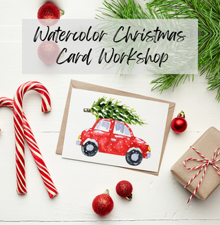 Watercolor Christmas Truck Painting/Card workshop (Age 13+)