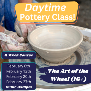 Daytime Art of the Wheel: Beginner to Intermediate Pottery Wheel Class (16+)