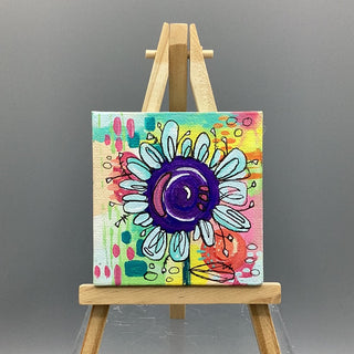 Abstract Floral Painting w/Easel #2