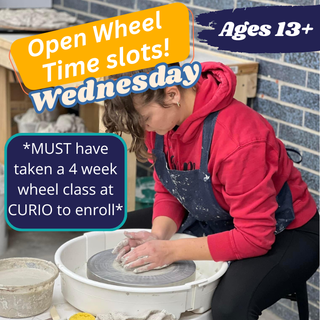 Open Pottery Wheel Time Wednesdays (Ages 13+)