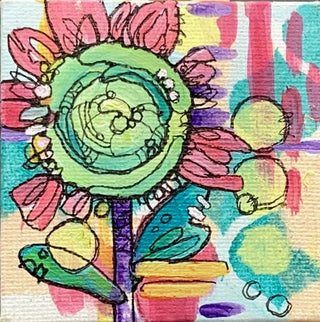 Abstract Floral Painting w/Easel #3