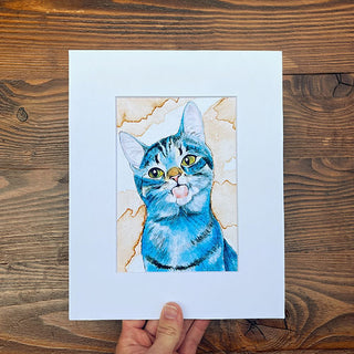 Blue Cat Print 8 x 10