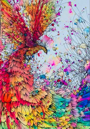 Rainbow Phoenix Print